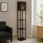 Lampada da terra nera moderna, Izabel, con interruttore