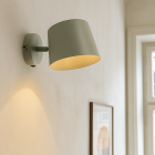 Faretto da parete verde moderno, Rinke, con interruttore