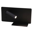 Applique da parete nera moderna, Stanley, 10W, 4000K LED, con interruttore