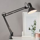 Faretto con pinza nero metallo, Katharina, con interruttore