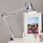 Faretto con pinza grigio metallo, Katharina, con interruttore