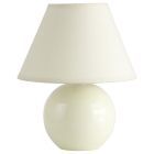 Lampada da tavolo in ceramica beige, Pilar, con interruttore
