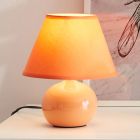Lampada da tavolo in ceramica arancione, Pilar, con interruttore
