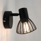 Faretto da parete nero industriale, Aina