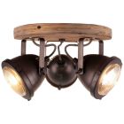 Faretto da soffitto in legno marrone, Elena