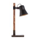 Lampada da tavolo in legno marrone, Audrey, con interruttore