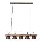 Lampada a sospensione in legno marrone, Audrey