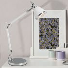 Lampada da scrivania cromata design, Luuke, con interruttore