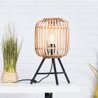 Lampada da tavolo marrone industriale, Brain, con interruttore