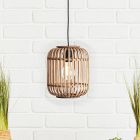Lampada a sospensione in legno marrone, Brain
