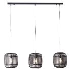 Lampada a sospensione in legno nera, Brain