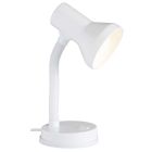 Lampada da scrivania bianca in plastica, Loet, con interruttore