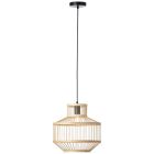Lampada a sospensione in legno nera, Luit