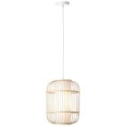 Lampada a sospensione in legno bianca, Hans