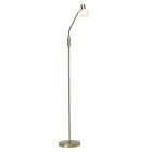 Lampada da terra in ottone metallo, Jaydah, con interruttore