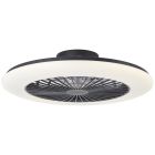 Ventilatore da soffitto nero moderno, Salerno, 48W, RGBW LED, con telecomando