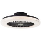Ventilatore da soffitto nero moderno, Badria, 40W, RGBW LED, con telecomando