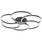 Lampada da soffitto nera design, Somia, 32W, bianco regolabile tra caldo e freddo LED, con telecomando