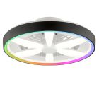 Ventilatore da soffitto nero in plastica, Roos, 48W, RGBW LED, con telecomando