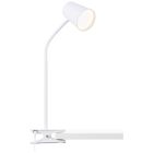 Lampada con morsetto bianca in plastica, Musab, 7W, 3000K LED, dimmer in 3 fasi