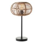 Lampada da tavolo in rattan marrone, Sevim, con interruttore