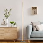 Piantana da lettura da terra marrone rustica, Renuka, 12W, 3000K LED, con interruttore