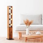 Lampada da terra in legno marrone, Rasha, con interruttore