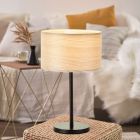 Lampada da tavolo in legno beige, Enna, con interruttore
