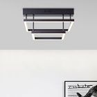 Plafoniera nera moderna, Enis, 34W, 3000K LED, dimmer in 3 fasi
