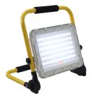 Luce da lavoro ricaricabile gialla in alluminio, Hilmi, 100W, 6500K LED, IP44, con interruttore
