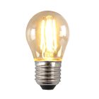 Lampadina LED Olucia E27 dimmerabile, P45, 4W, vetro ambrato, 2700K