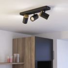 Faretto da parete nero in acciaio, Conradus, IP44