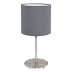 Lampada da tavolo grigia in tessuto, Abano, con interruttore
