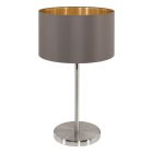 Lampada da tavolo marrone in tessuto, Terme, con interruttore