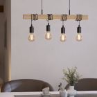 Lampada a sospensione in legno marrone, Anton