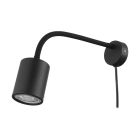 Faretto da soffitto nero in acciaio, Samiha, con interruttore