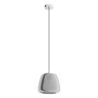 Lampada a sospensione cromata in vetro, Gauke