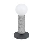 Lampada da tavolo antracite in acciaio, Patrycja, con interruttore