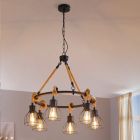 Lampada a sospensione nera in acciaio, Simeon