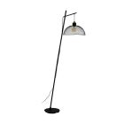 Lampada da terra nera in acciaio, Ritish, con interruttore