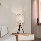 Lampada da tavolo bianca in tessuto, Rocco, con interruttore