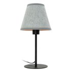 Lampada da tavolo grigia in tessuto, Allan, con interruttore