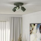 Lampada da soffitto verde in acciaio, Tjitte
