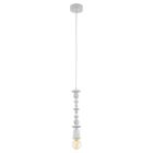 Lampada a sospensione in legno bianca, Abel