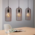 Lampada a sospensione nera in acciaio, Silje