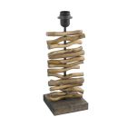 Lampada da tavolo in legno marrone, Agneta, con interruttore