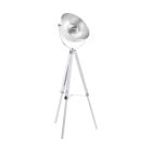 Lampada da terra treppiede bianca in acciaio, Nickolas, con interruttore