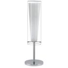 Lampada da tavolo cromata in vetro, Barceno, con interruttore