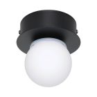 Lampada da soffitto nera in acciaio, Escha, 3,3W, 3000K LED
