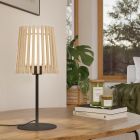 Lampada da tavolo legno rustica, Farah, con interruttore